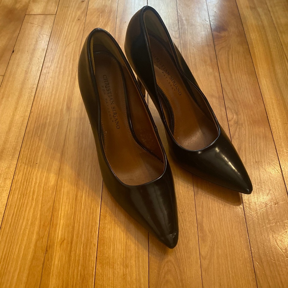 Christian Siriano for Payless Black Patent Leather‎ Pointed Toe Stiletto Heels